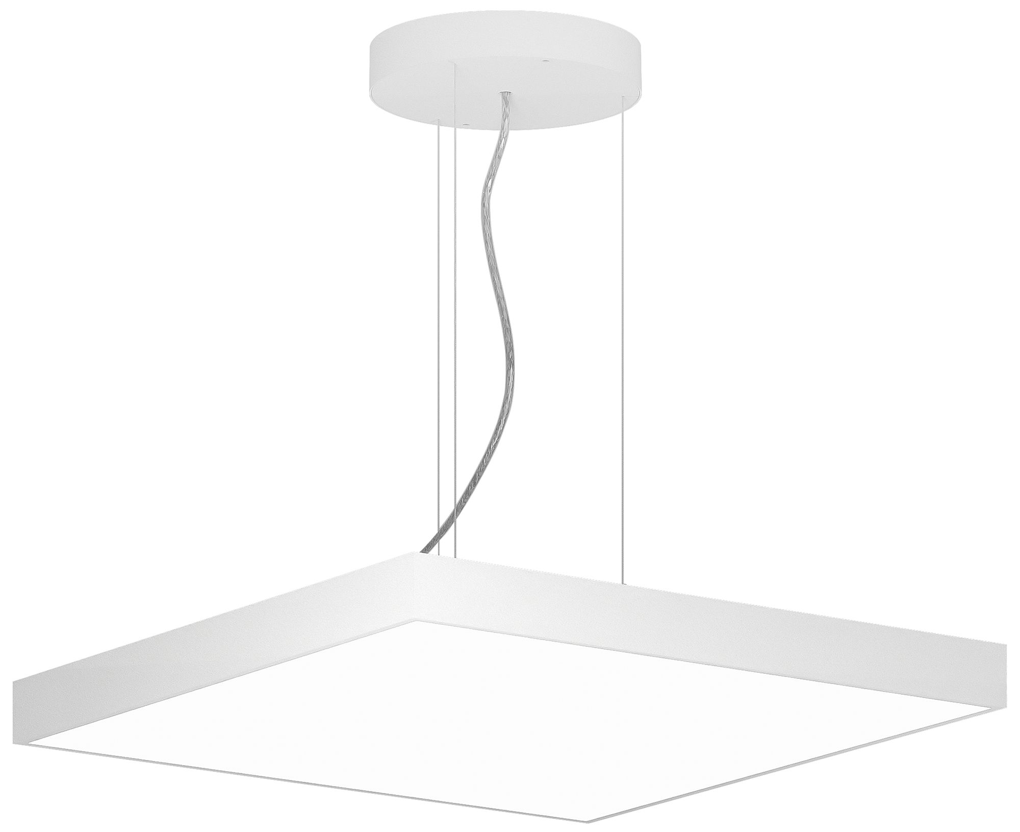 Jazz 24" Wide White Round LED Pendant - Direct/Indirect - Made to Order