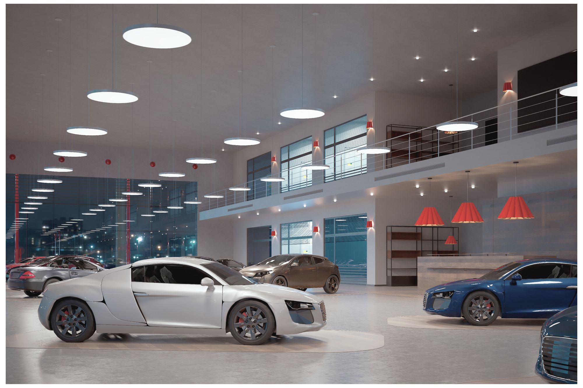 Image 4 Jazz 24" Wide White Round LED Pendant - Direct more views