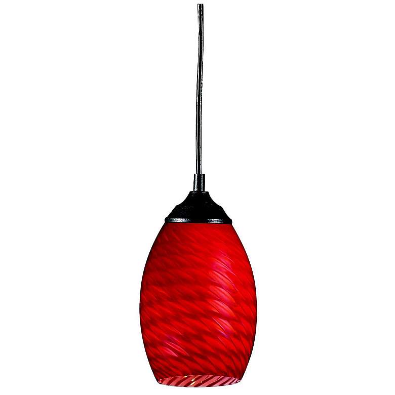 Image 1 Jazz 5" Wide Sand Black Teardrop Mini Pendant