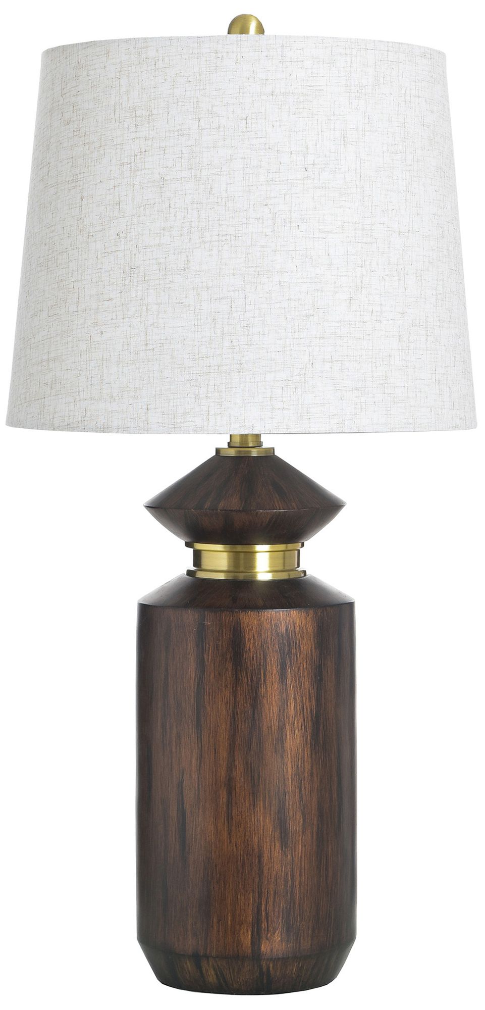 Image 2 Jean 29" High Mahogany & Gold Table Lamp with Light Oatmeal Shade