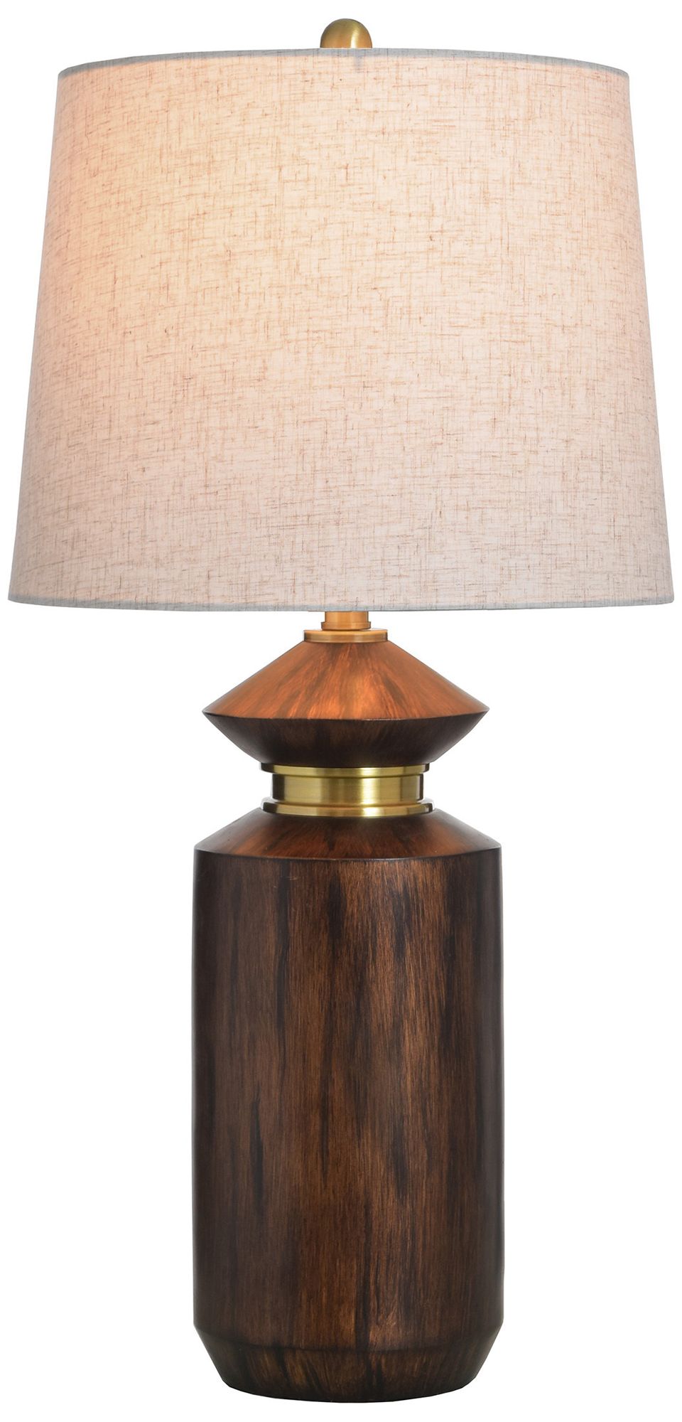 Image 3 Jean 29" High Mahogany & Gold Table Lamp with Light Oatmeal Shade more views