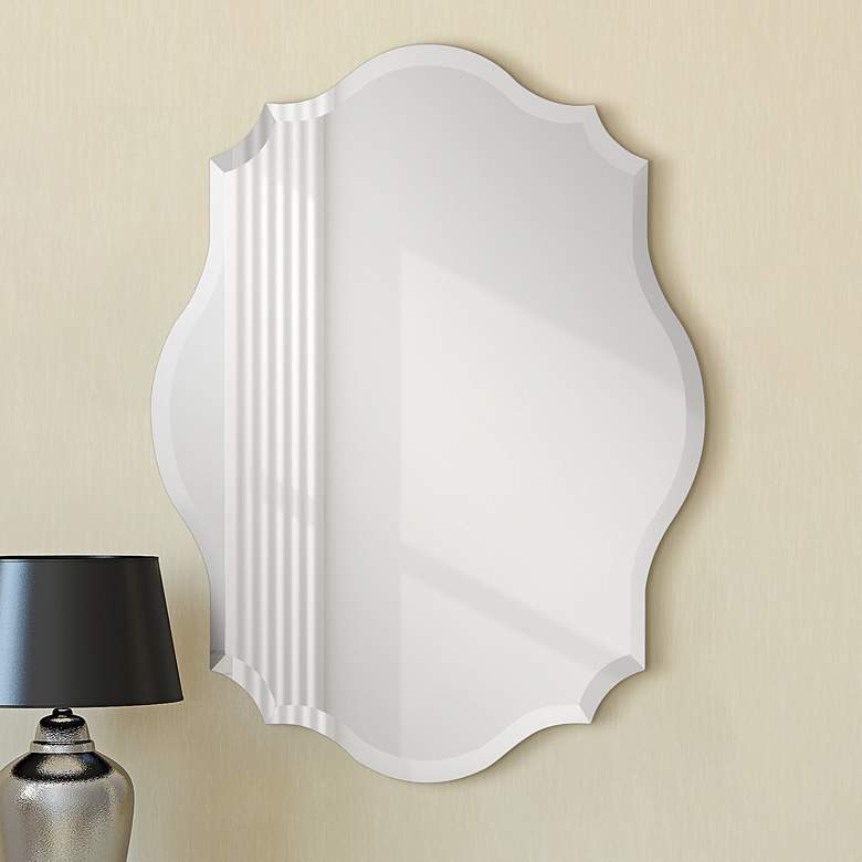 Image 1 Jean 32 inch x 24 inch Polygonal Scalloped Frameless Wall Mirror