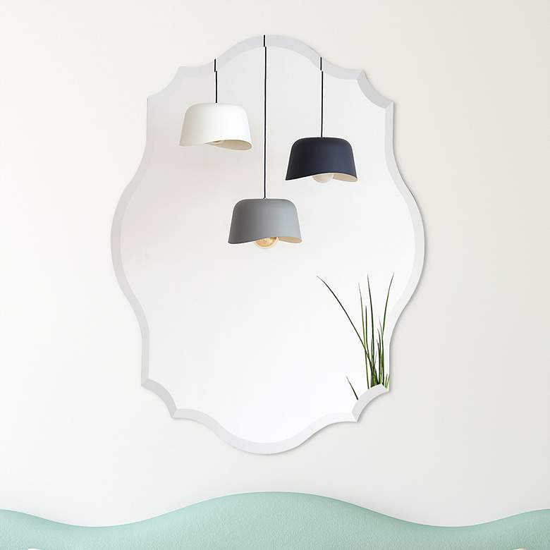 Image 2 Jean 40" x 30" Polygonal Scalloped Frameless Wall Mirror