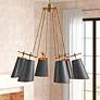 1_Jean-Louis 30" Wide Old Brass 6-Light Chandelier
