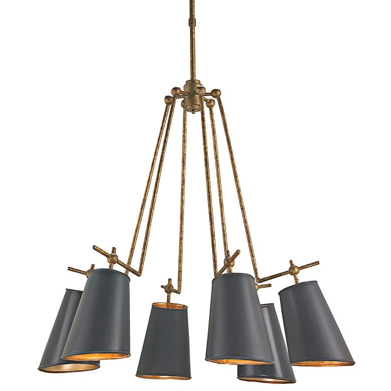 Image 4 Jean-Louis 30" Wide Old Brass 6-Light Chandelier more views