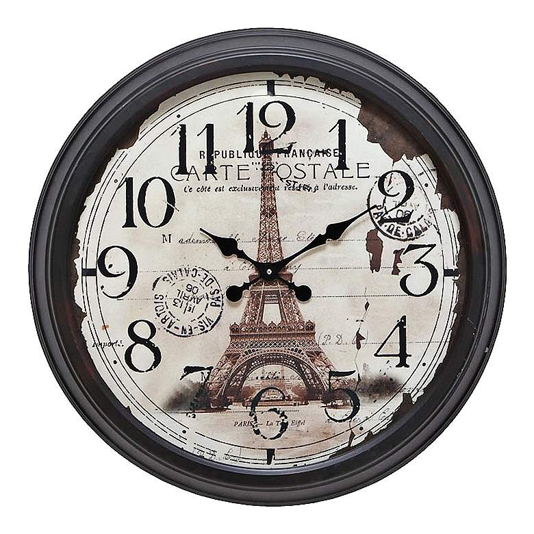 Image 1 Jean-Paul Eiffel Tower 28 inch Round Wall Clock