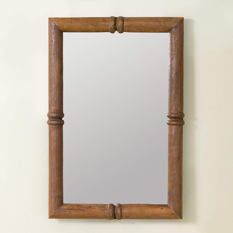 Image 1 Jeanne Dark Walnut Finish 36" x 24" Wooden Rectangle Wall Mirror