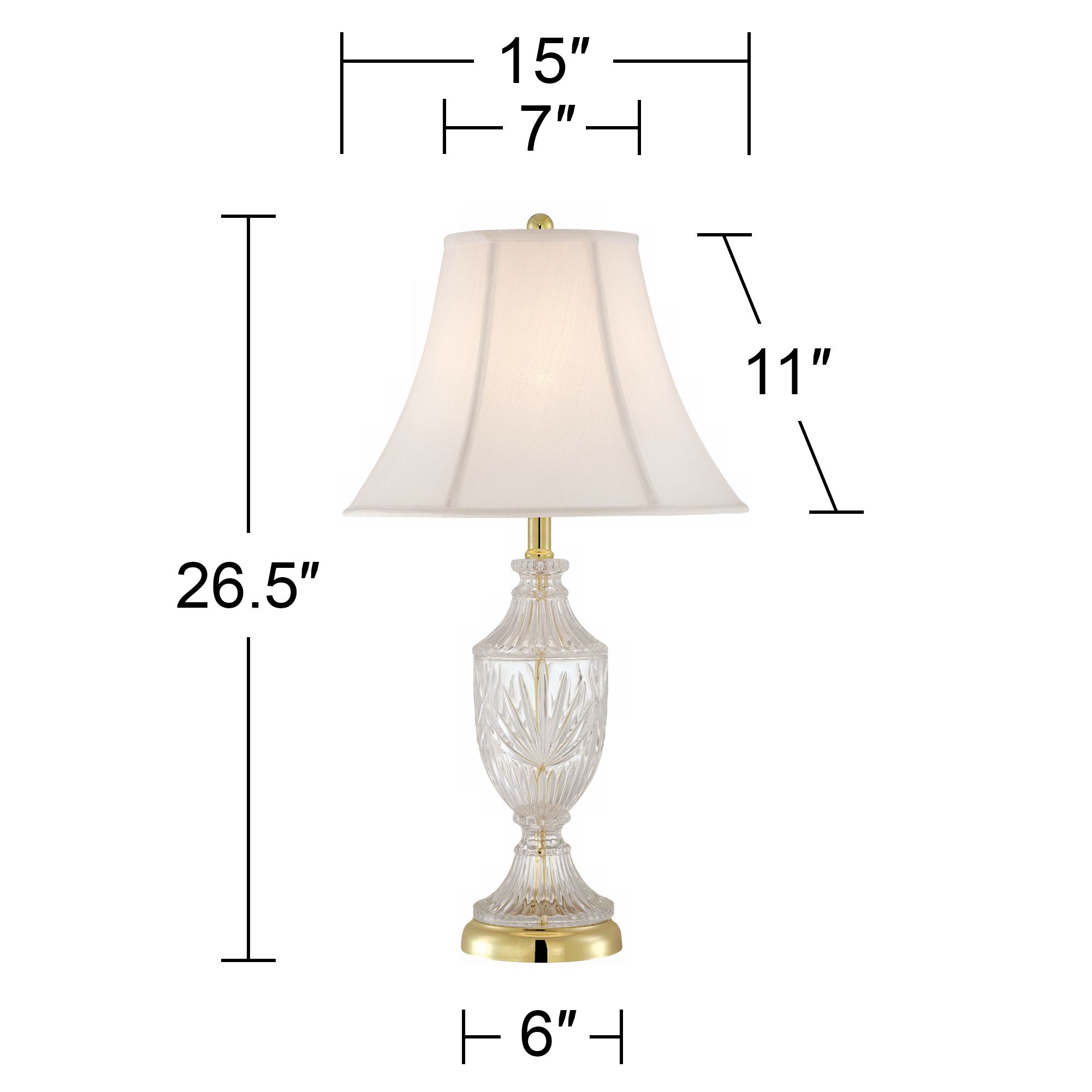 Image 6 Jeannie 26 1/2" Traditional Brass and Cut Glass Table Lamp more views