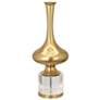 2_Jeannie 33.5"H Modern Brass And Lucite CRYST Lamp w/ Off White Shade more views