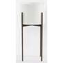 Jed 29 1/2" High Glossy White and Brass Outdoor Planter
