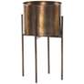 Jed Weathered Brass Metal Outdoor Planter