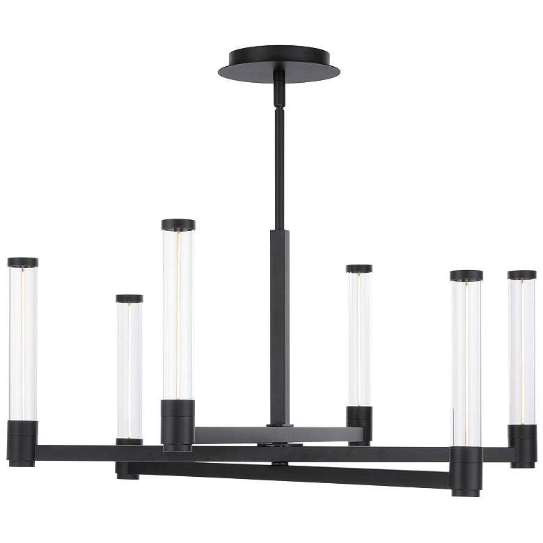 Image 1 Jedi 12.63 inchH x 27 inchW 6-Light Chandelier in Black