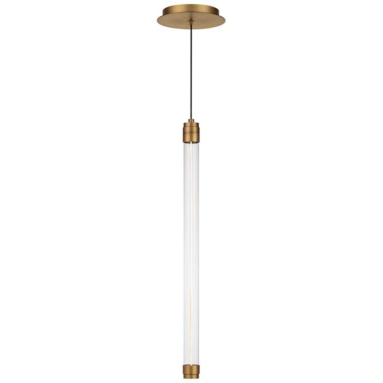 Image 1 Jedi 22 inchH x 1.5 inchW 1-Light Pendant in Aged Brass