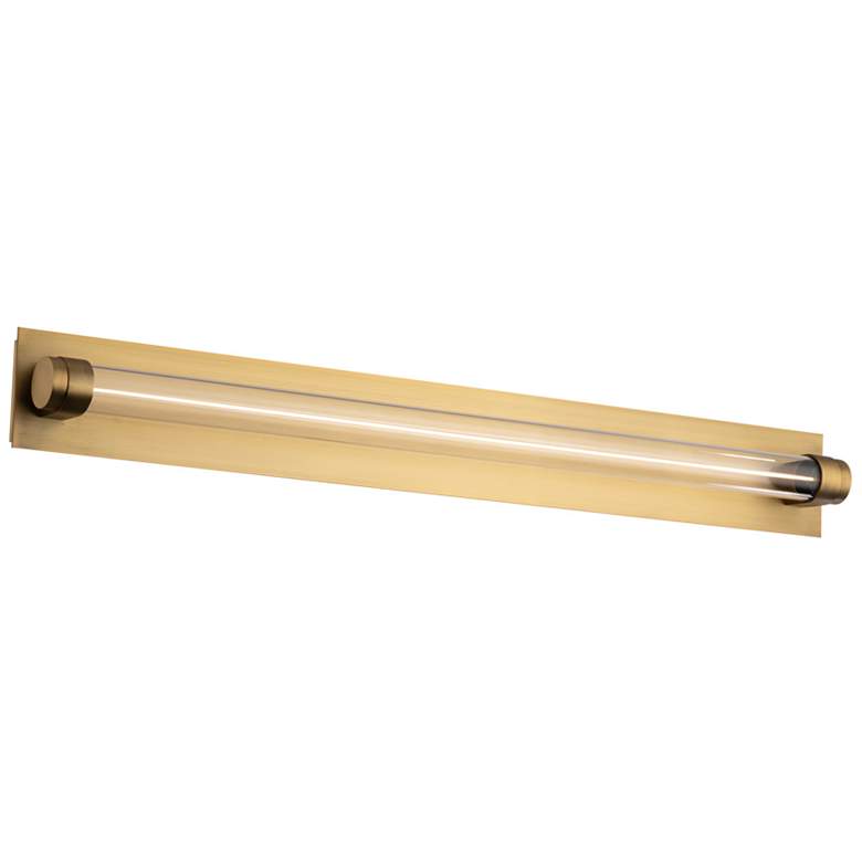 Image 1 Jedi 3.25 inchH x 27 inchW 27-Light Linear Bath Bar in Aged Brass