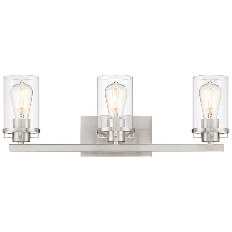 Image 2 Jedrek 24" Wide Brushed Nickel 3-Light Vanity Bath Light