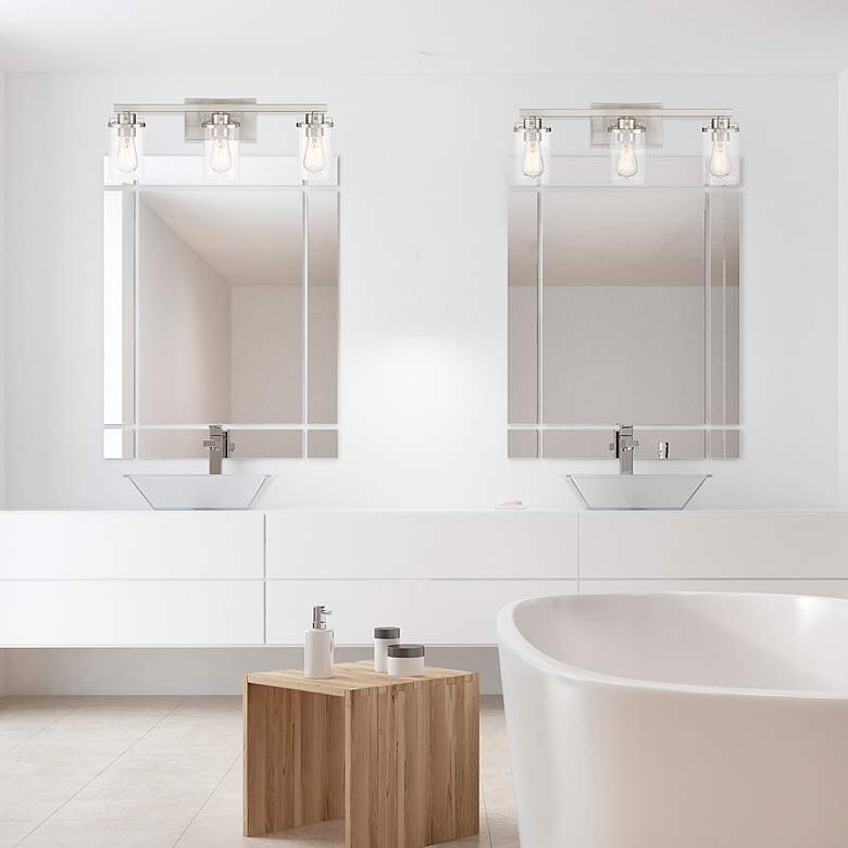 Image 6 Jedrek 24" Wide Brushed Nickel 3-Light Vanity Bath Light more views