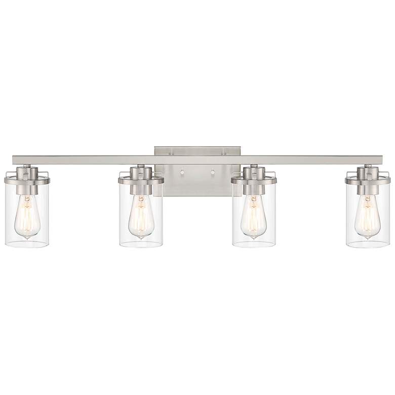 Image 4 Jedrek 33 3/4" Wide Brushed Nickel 4-Light Vanity Bath Light more views