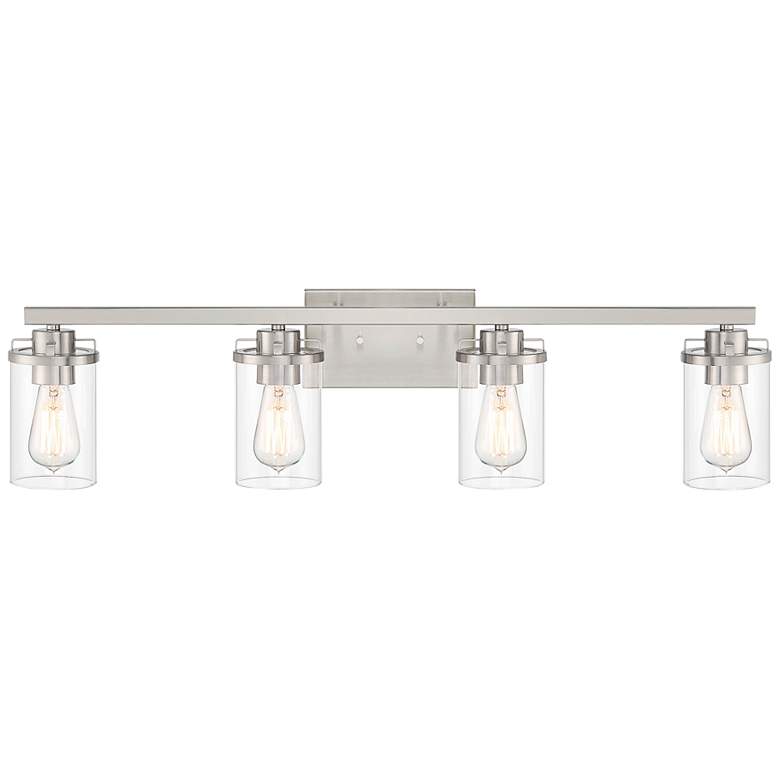 Image 4 Jedrek 33 3/4 inch Wide Brushed Nickel 4-Light Vanity Bath Light more views