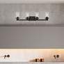 Thumbnail3 of Jedrek 33 3/4" Wide Sleek Black 4-Light Bath Light more views