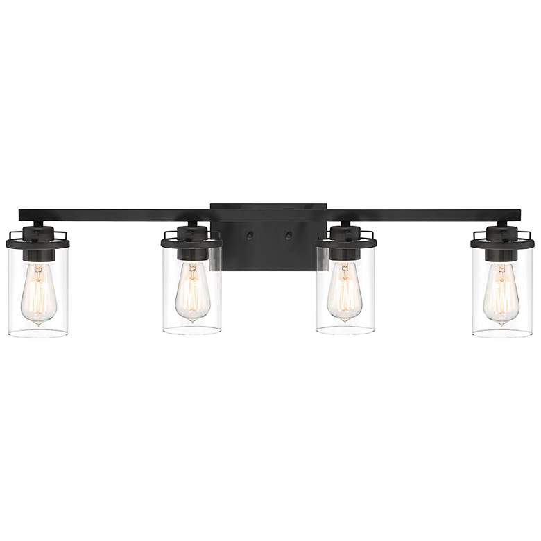Image 6 Jedrek 33 3/4" Wide Sleek Black 4-Light Bath Light more views