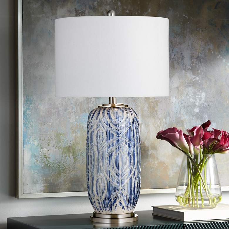 Image 1 Jeers Blue and White Ceramic Table Lamp