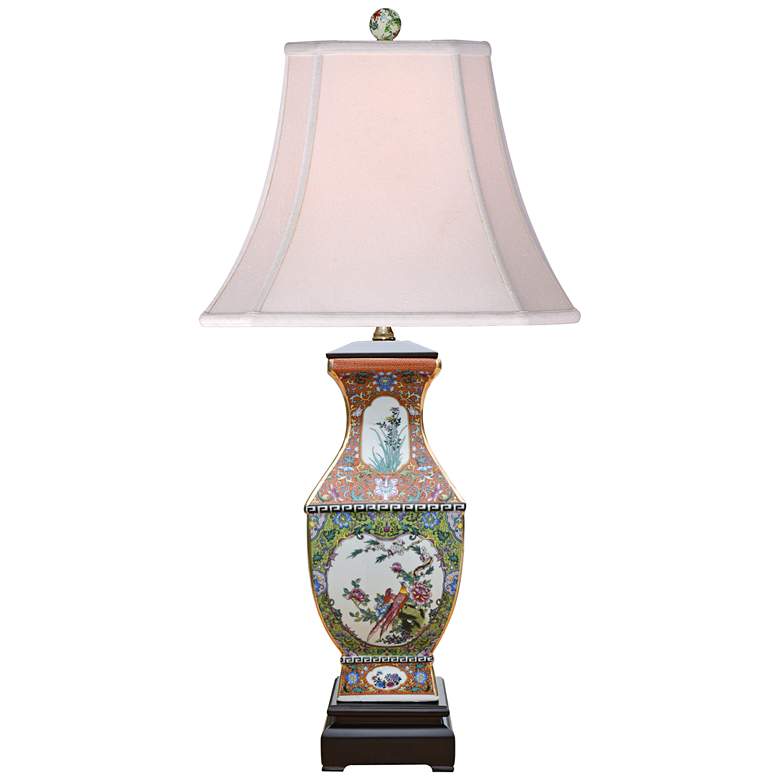 Jeeti Porcelain Medallion Vase Table Lamp