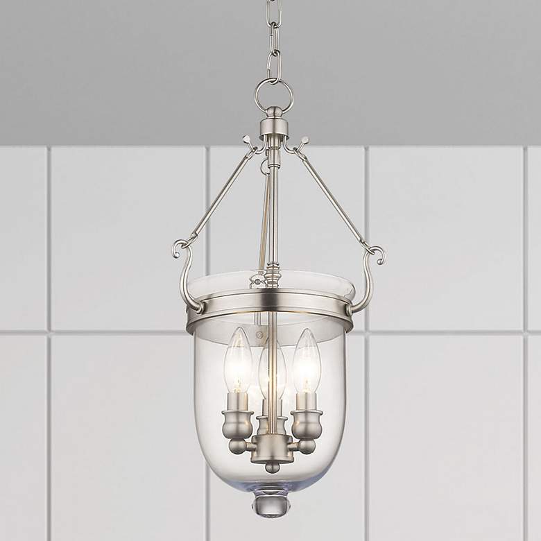 Image 1 Jefferson 10-in Brushed Nickel Vintage Single Glass Urn Pendant