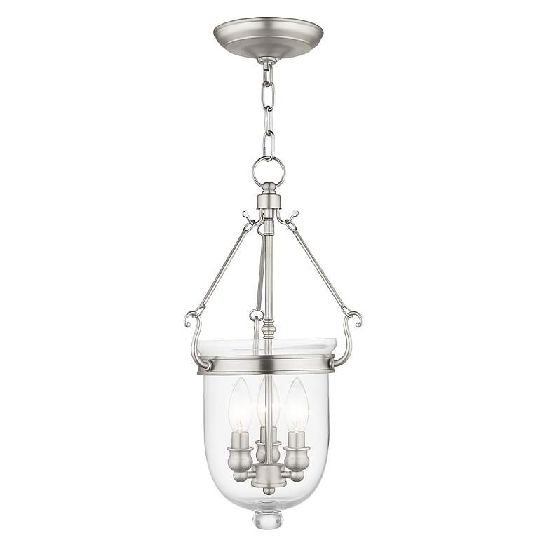 Image 3 Jefferson 10-in Brushed Nickel Vintage Single Glass Urn Pendant more views