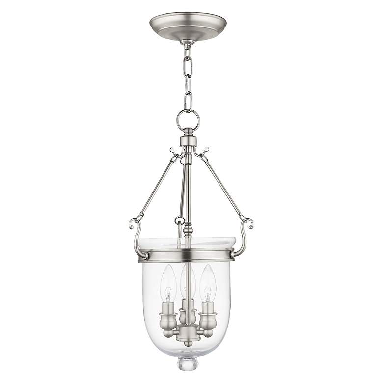 Image 4 Jefferson 10-in Brushed Nickel Vintage Single Glass Urn Pendant more views