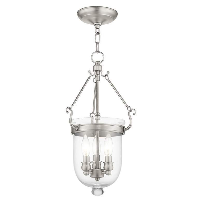 Image 5 Jefferson 10-in Brushed Nickel Vintage Single Glass Urn Pendant more views