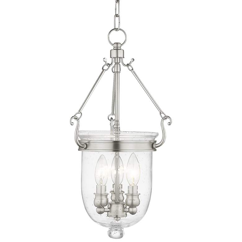 Image 3 Jefferson 10-in Brushed Nickel Vintage Single Seeded Glass Urn Pendant