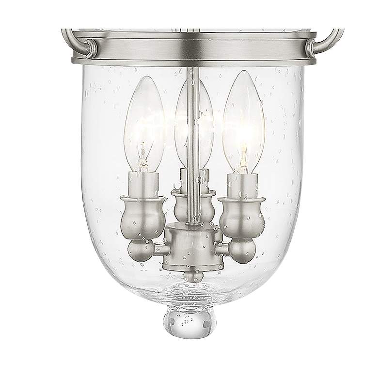 Image 4 Jefferson 10-in Brushed Nickel Vintage Single Seeded Glass Urn Pendant more views