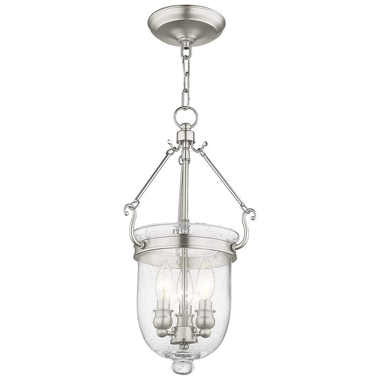 Image 5 Jefferson 10-in Brushed Nickel Vintage Single Seeded Glass Urn Pendant more views