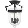 Thumbnail2 of Jefferson 10-in W Black Clear Glass Semi-Flush Mount Light