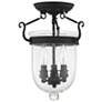 Thumbnail3 of Jefferson 10-in W Black Clear Glass Semi-Flush Mount Light more views
