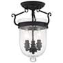 Thumbnail4 of Jefferson 10-in W Black Clear Glass Semi-Flush Mount Light more views