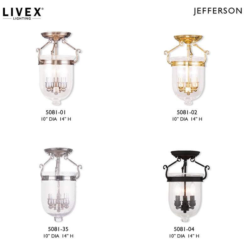 Image 7 Jefferson 10-in W Black Clear Glass Semi-Flush Mount Light more views