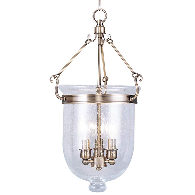 Image 3 Jefferson 10" Wide Antique Brass 3-Light Mini Pendant