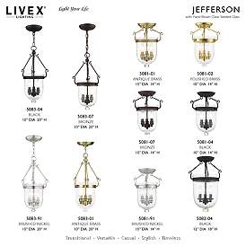 Image5 of Jefferson 10" Wide Antique Brass 3-Light Mini Pendant more views