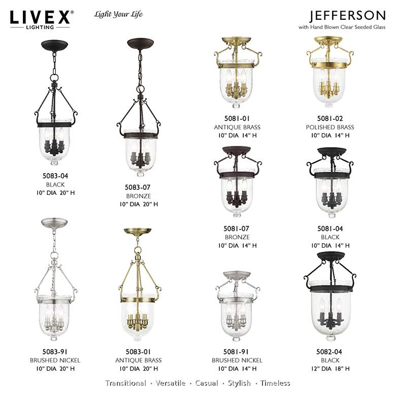 Image 5 Jefferson 10" Wide Antique Brass 3-Light Mini Pendant more views