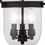 Jefferson 10" Wide Black 3-Light Bell Jar Ceiling Light