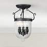 Jefferson 10" Wide Bronze 3-Light Bell Jar Ceiling Light
