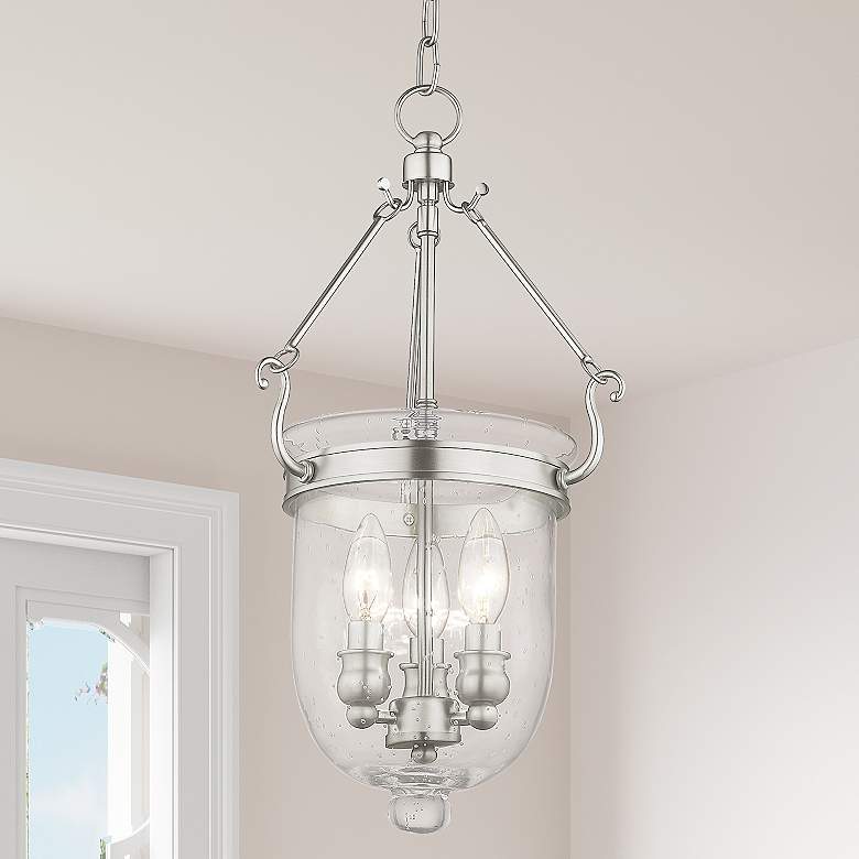 Image 2 Jefferson 10" Wide Brushed Nickel 3-Light Mini Pendant