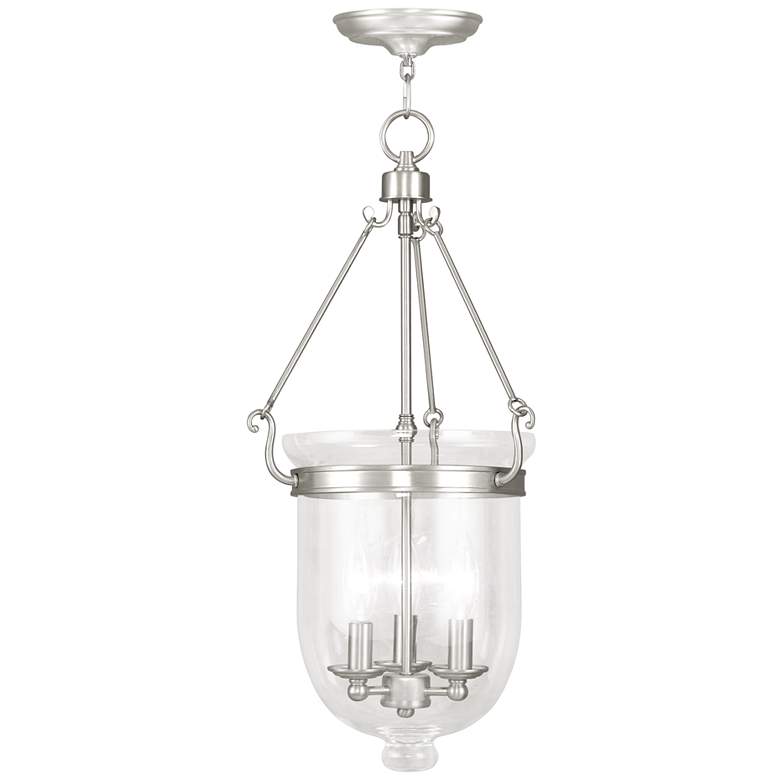 Image 1 Jefferson 12-in Brushed Nickel Vintage Single Clear Glass Urn Pendant