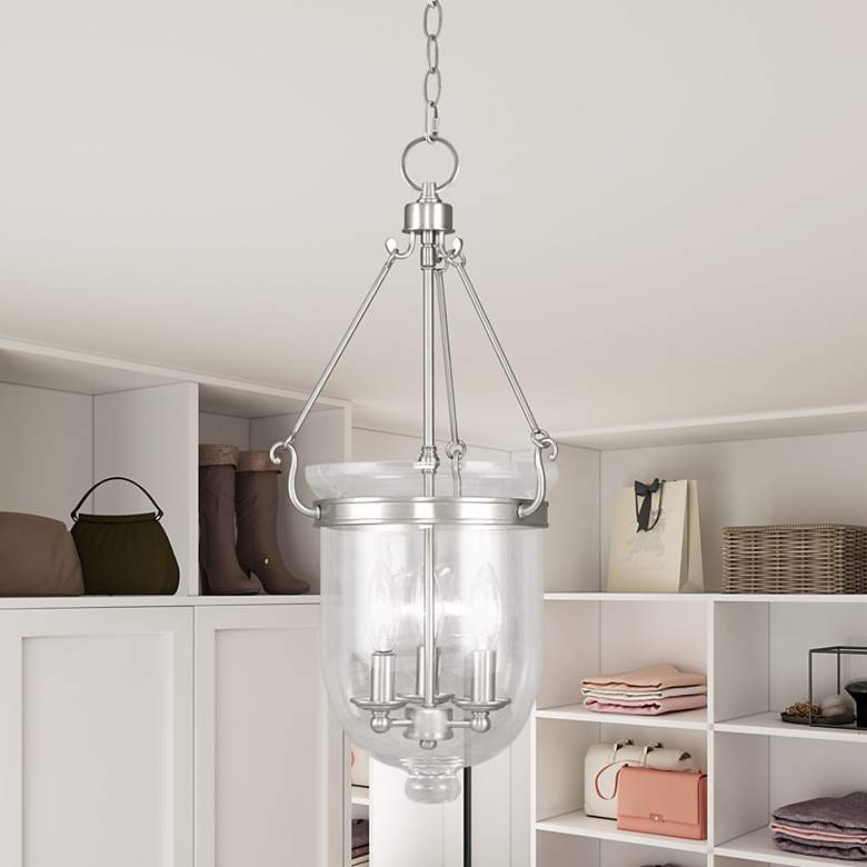 Image 1 Jefferson 12-in Brushed Nickel Vintage Single Clear Glass Urn Pendant