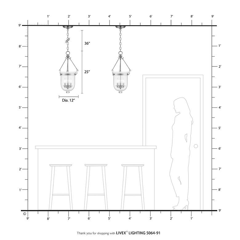 Image 5 Jefferson 12-in Brushed Nickel Vintage Single Clear Glass Urn Pendant more views