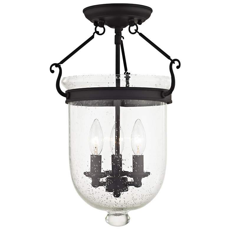 Image 2 Jefferson 12" Wide Black 3-Light Ceiling Light