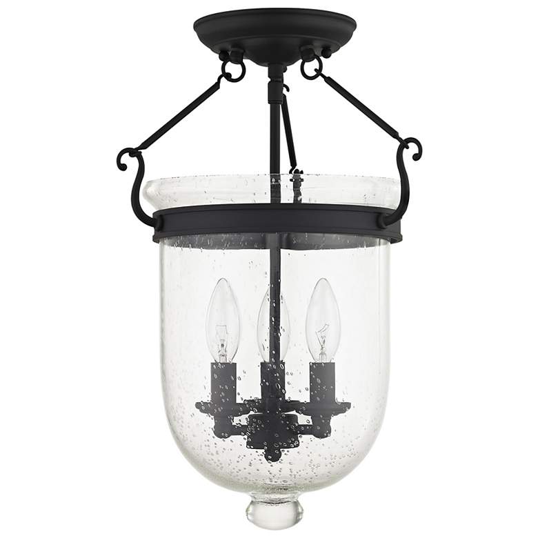 Image 3 Jefferson 12" Wide Black 3-Light Ceiling Light more views