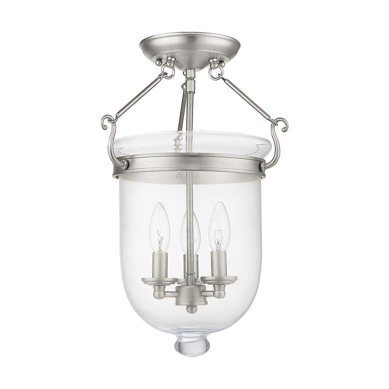 Image 3 Jefferson 12" Wide Brushed Nickel 3-Light Ceiling Light more views