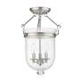 3_Jefferson 12" Wide Brushed Nickel 3-Light Ceiling Light more views